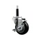 Service Caster 3.5'' Black Poly Swivel 3/4'' Expanding Stem Caster with Brake SCC-EX20S3514-PPUB-BLK-TLB-34 - alternate 1